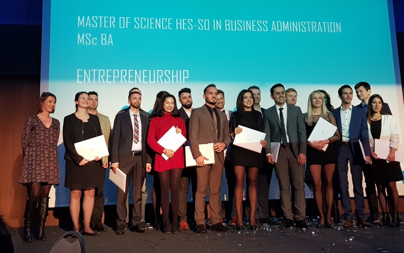 Lauréates et lauréats du Master en Business Administration HES-SO, orientation Entrepreneurship 2019
